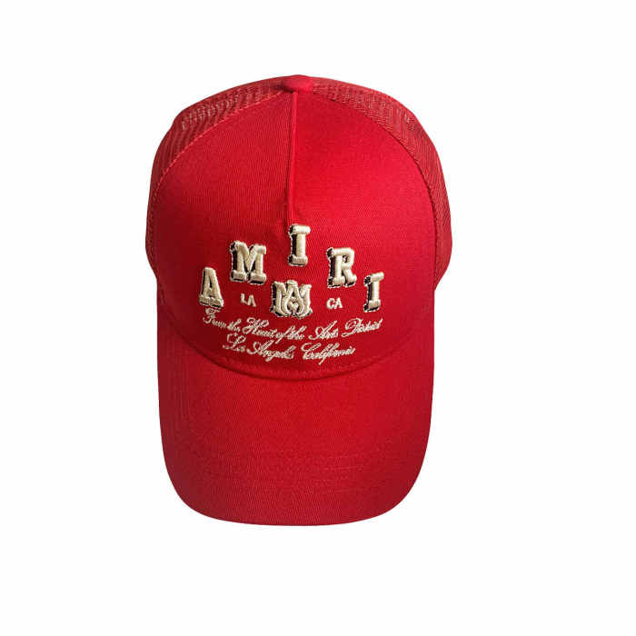 Amiri Cubic Apricot Embroidered Letter Mesh Duck Cap 2 colors