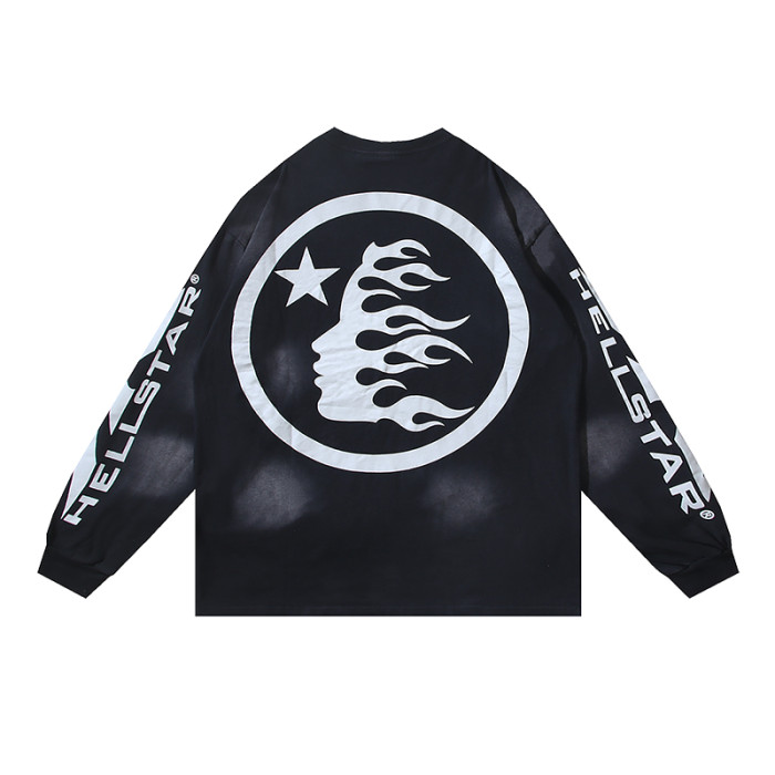 Hellstar Studio Vintage Aged Side Face Goddess Big Long Sleeve Tee