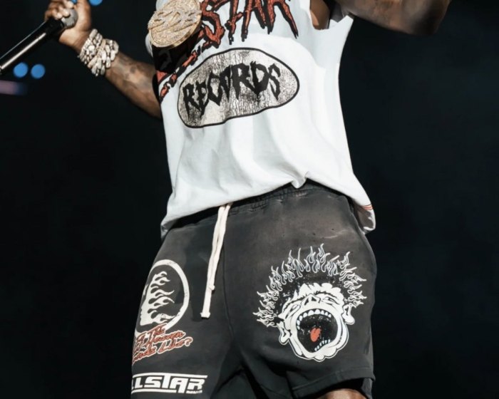 Hellstar Studio High street hip hop classic logo distressed shorts