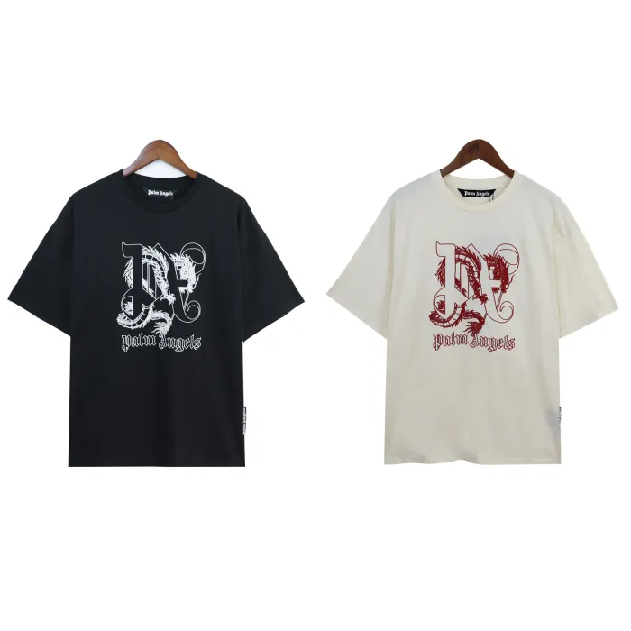 Year of the Dragon limited embroidery letter pattern tee 2 colors