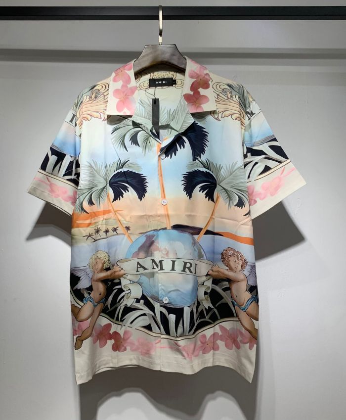 Amiri Angel Baby Coconut Short Sleeve Shirt & Shorts set