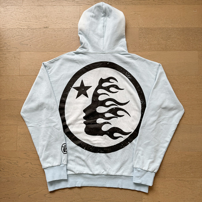 Hellstar Studio Washed Blue Logo Print hoodie