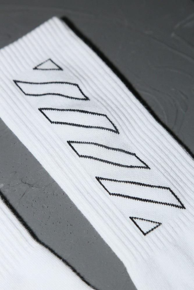 Off-White Geometric hollowed-out warning line movement mid-tube socks 2 colors