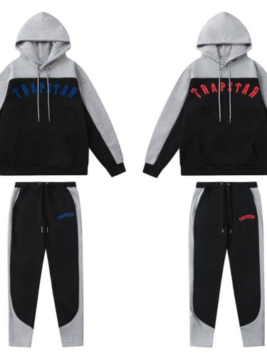 Monogrammed Embroidered Colorblocked Sweatshirt and Sweatpants Set