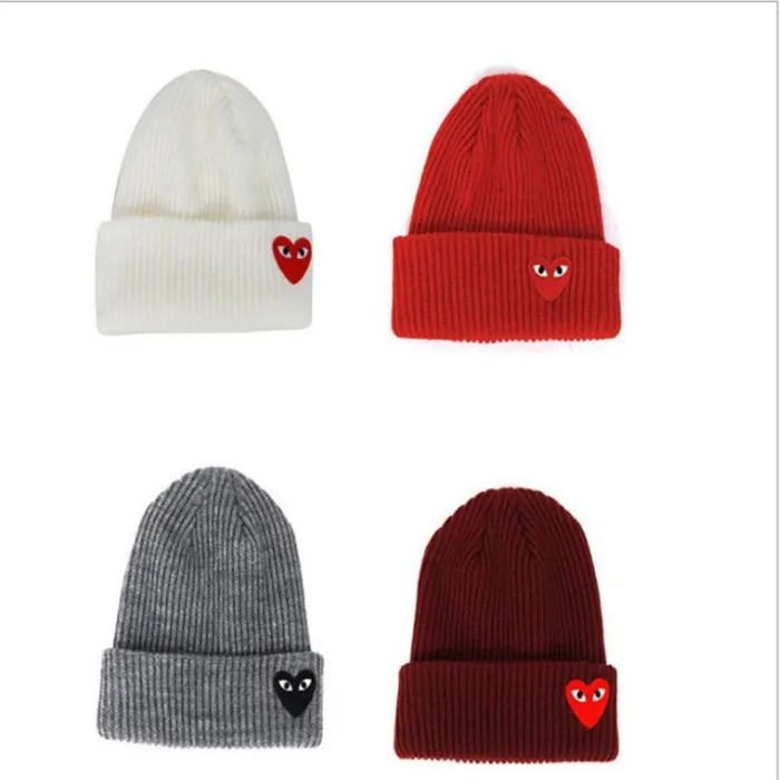 Acrylic Heart Pattern Wool Hat 9 Colors