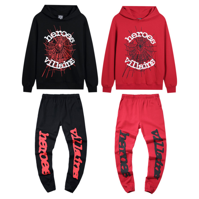 Young Thug-Sp5der Spiderweb Hero Alphabet Print Hoodie 2 colors