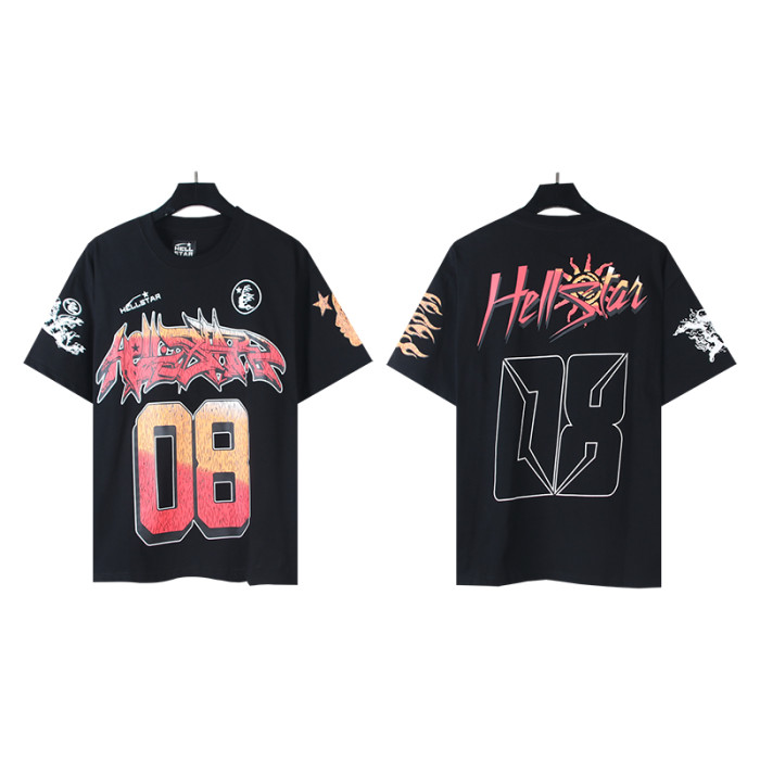 Hellstar Studio Gradient number 08 logo print Tee 2 colors