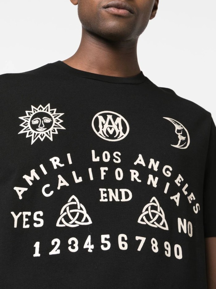 Amiri Sun Moon Letter Logo Print Tee 2 colors