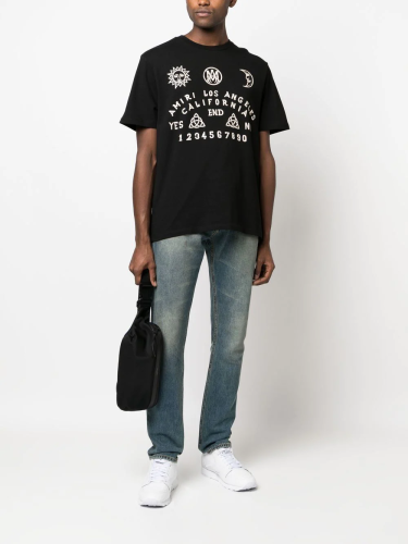 Amiri Sun Moon Letter Logo Print Tee 2 colors