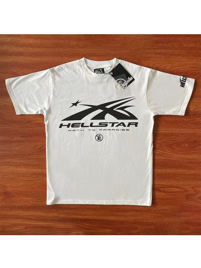 Hellstar Studio Back Side Face Goddess Large Logo Print Washed Version Tee