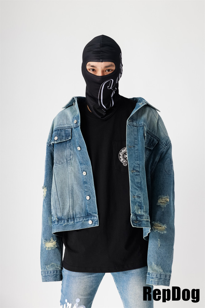 Kanye West Yeezy Armour style making old cat whiskers torn denim Jacket Kanye West YZY