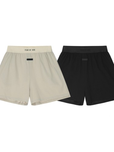 Simple Solid Color Embossed Letter Casual Shorts 2 colors