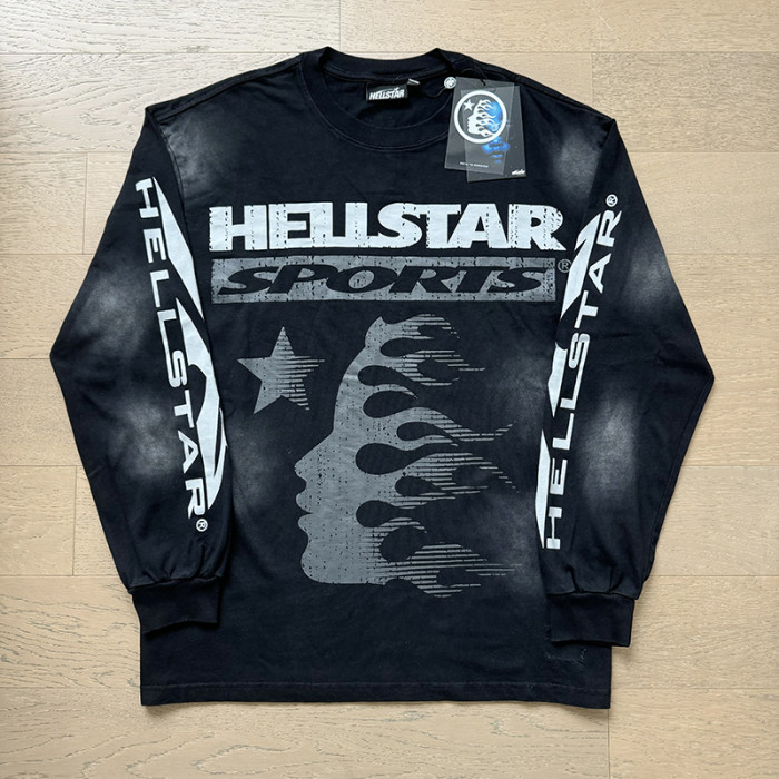 Hellstar Studio Vintage Aged Side Face Goddess Big Long Sleeve Tee