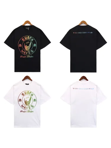 Gradient Letter Skateboarding Surf Skull Print tee 2 colors