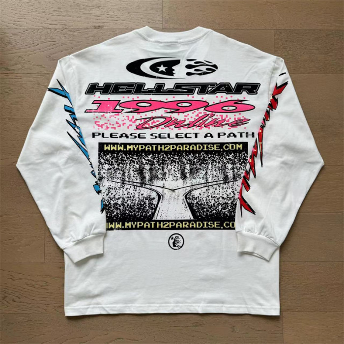 Hellstar Studio 1996 Vintage Website Style Logo Print Long Sleeve T-Shirt