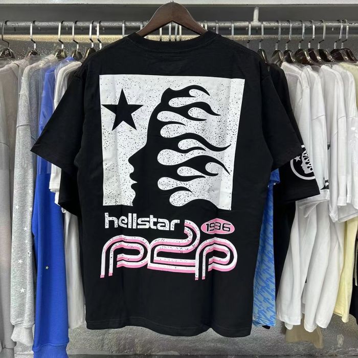 Hellstar Studio 1966 Pink Pattern Back Side Face Goddess Photo Frame Print Tee