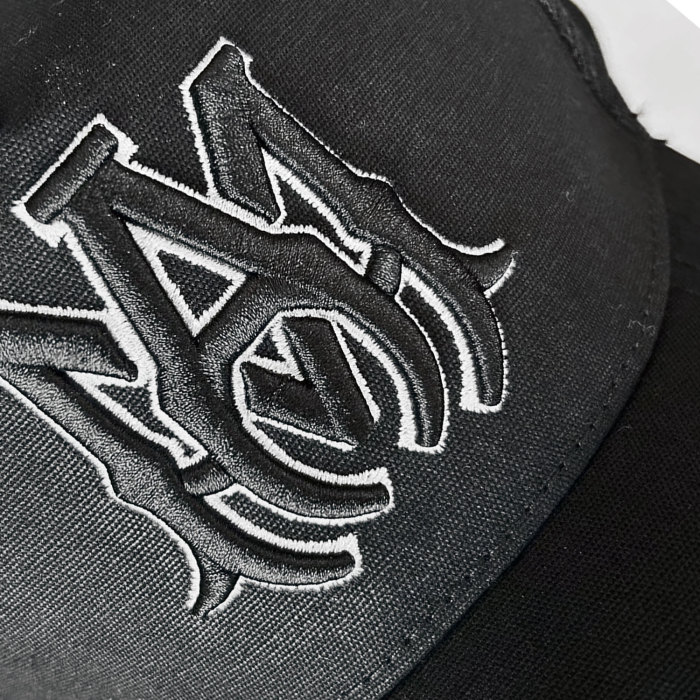 Amiri White Wrap AM Logo Embroidered Mesh Duck Cap