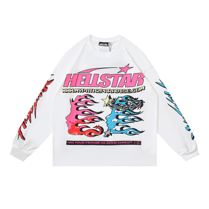 Hellstar Studio 1996 Vintage Website Style Logo Print Long Sleeve T-Shirt
