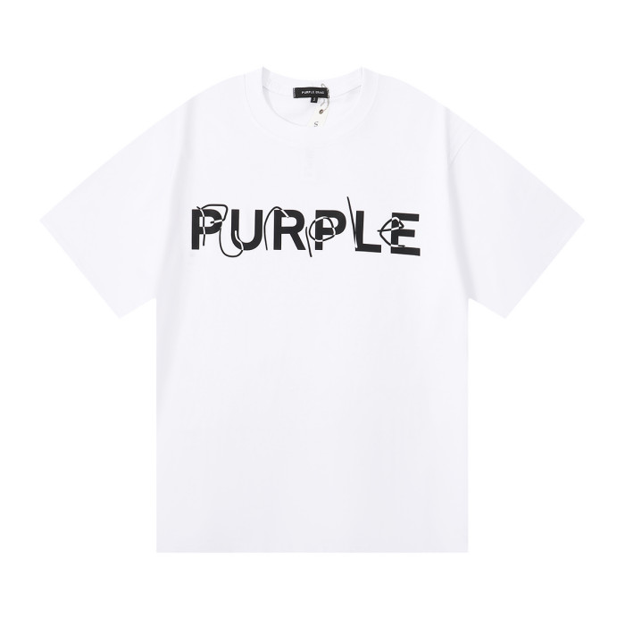 Purple Brand Big Logo Printed High Gram Weight Double Yarn Short Sleeve Tee 2 colors