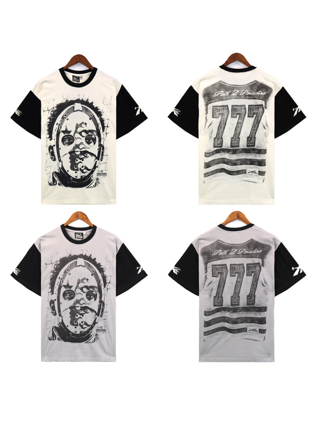 Hellstar Studio 777 Path 2 Paradise Portrait Print Patchwork Tee 2 colors