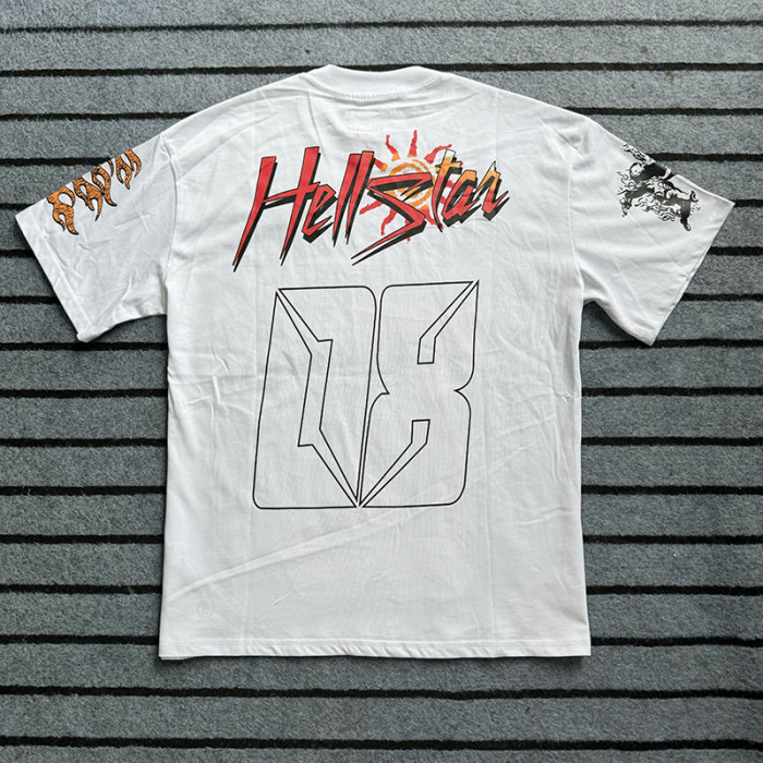Hellstar Studio Gradient number 08 logo print Tee 2 colors