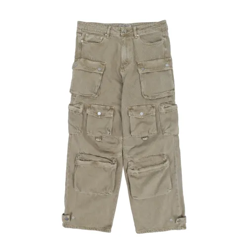 Multi-pocket baggy jeans