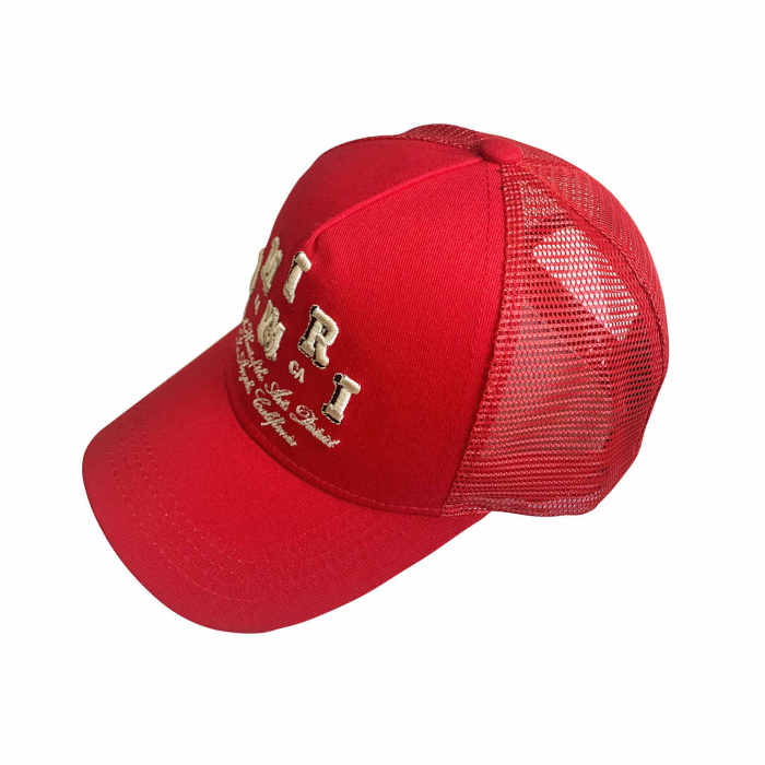 Amiri Cubic Apricot Embroidered Letter Mesh Duck Cap 2 colors