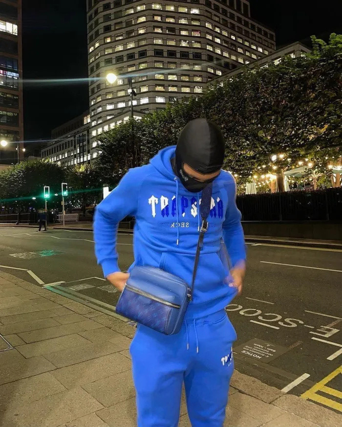 Trapstar Sale Now! Blue and Green Gradient Letter Towel Embroidered Hooded Sweatpants 2 colors