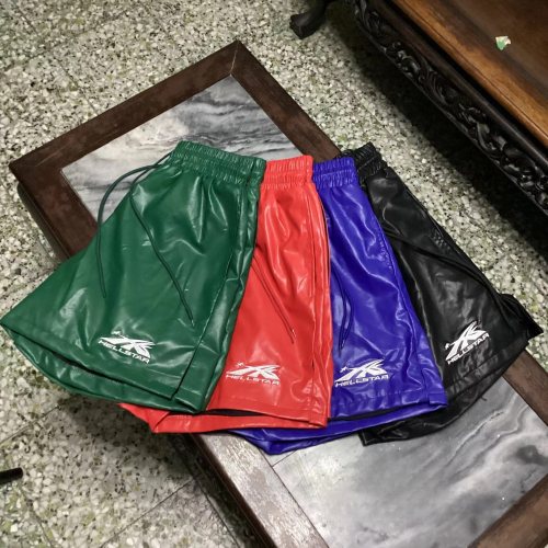 Hellstar Studio Logo print leather shorts