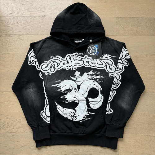 Hellstar Studio Cartoon letter print back big logo hoodie