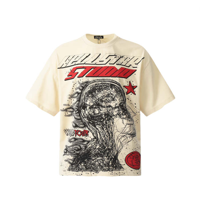 Hellstar Studio Full Print Flame Brain Storm Print Tee