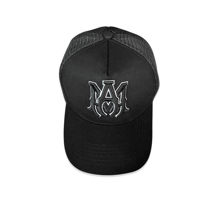 Amiri White Wrap AM Logo Embroidered Mesh Duck Cap