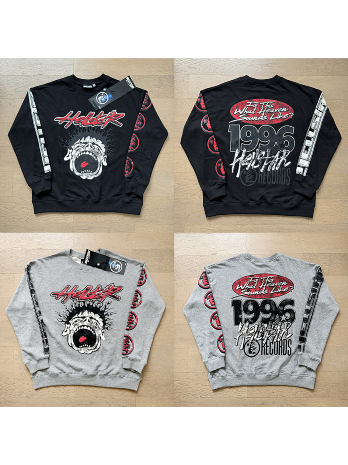 Hellstar Studio Screaming Boys Arm Logo Print Crew Neck Sweatshirt 2 colors