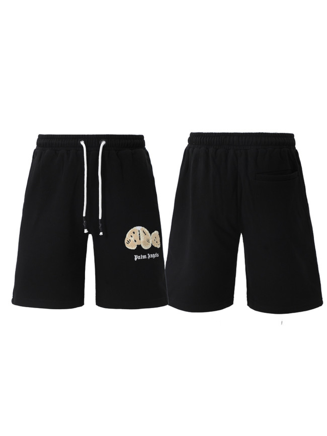 Palm angels Flocked Broken Bear Letter Print Shorts