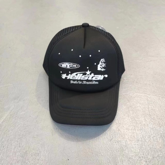 Hellstar Studio Multi Logo Printed Skeleton Flat-Brimmed Hat