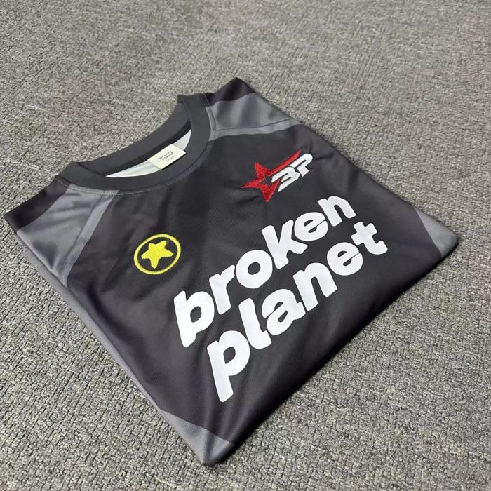 Broken Planet Mesh Colour Block Embroidered Sports Long Sleeve T-Shirt