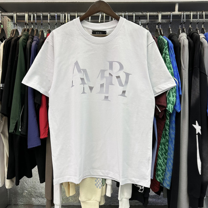 Amiri Gradient Mismatched Letter Print Tee 2 colors