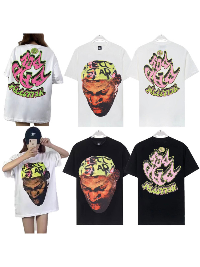 Hellstar Studio Rodman Head Back Creative Letter Graffiti Tee 2 colors