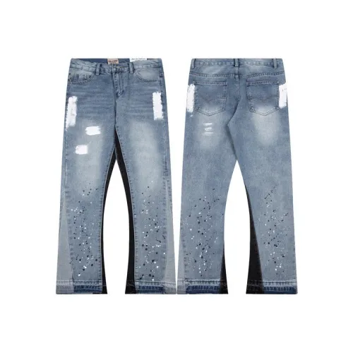 Stitching Ink Dot Paint Flared pants