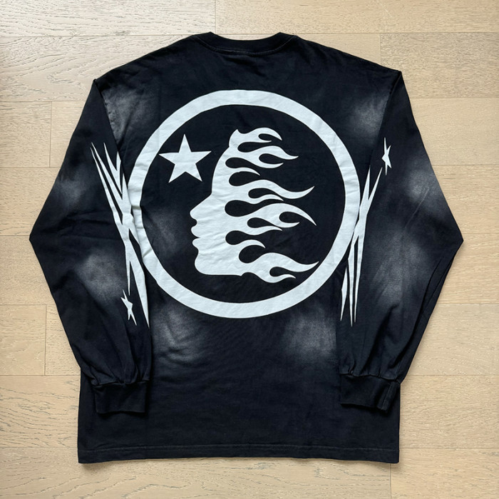 Hellstar Studio Vintage Aged Side Face Goddess Big Long Sleeve Tee