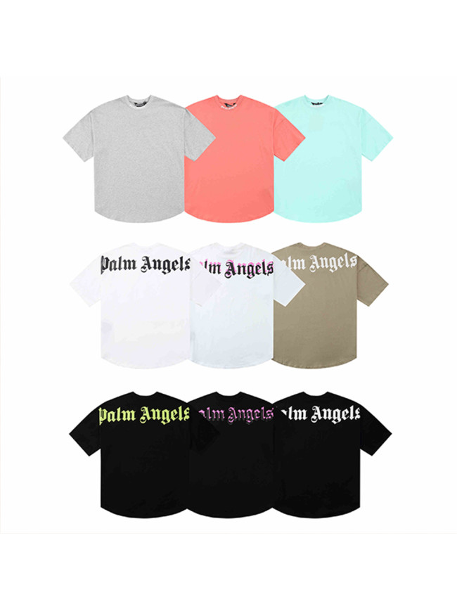 Palm angels small letter print at the neckline tee 9 colors