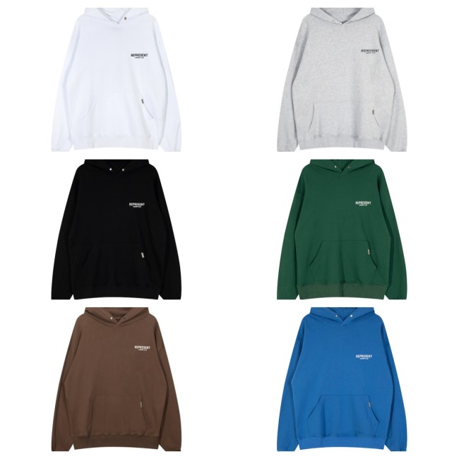 Represent Bold white letter-printed hoodie 6 colors