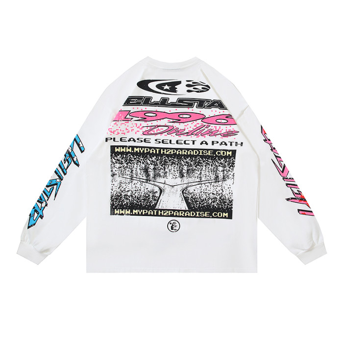 Hellstar Studio 1996 Vintage Website Style Logo Print Long Sleeve T-Shirt