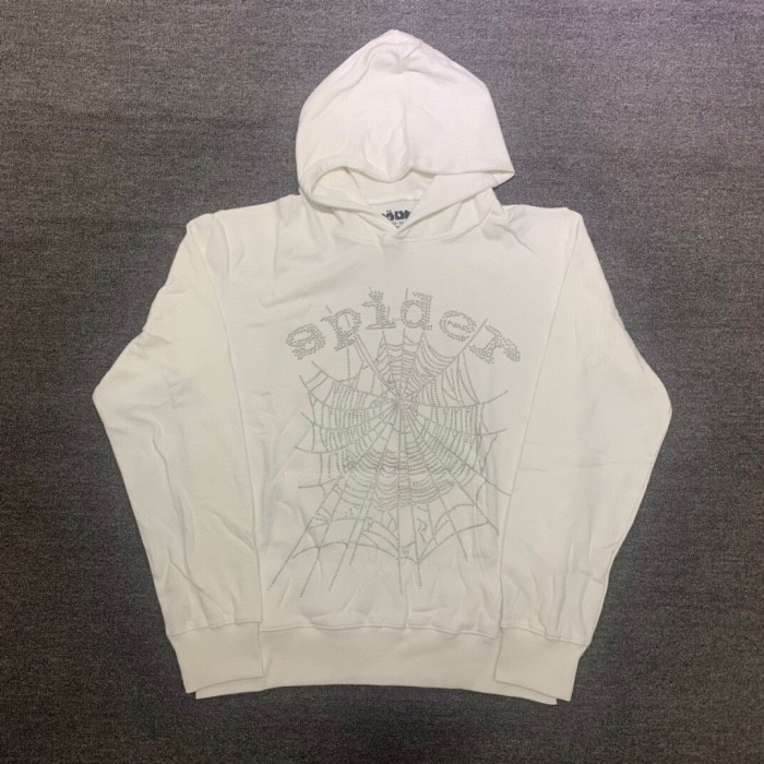 Young Thug-Sp5der Young Thug Sp5der-Shimmering cobweb hoodieBlack&White