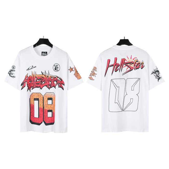 Hellstar Studio Gradient number 08 logo print Tee 2 colors