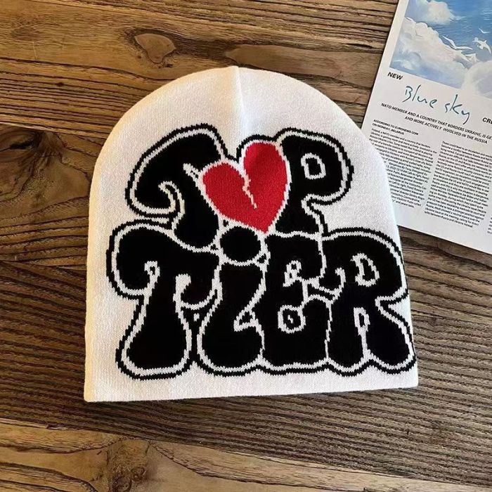 Broken Heart Alphabet Woolen Knit Hat 4 colors