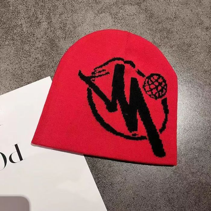 Personalised monogrammed globe jacquard knit hat 6 colors