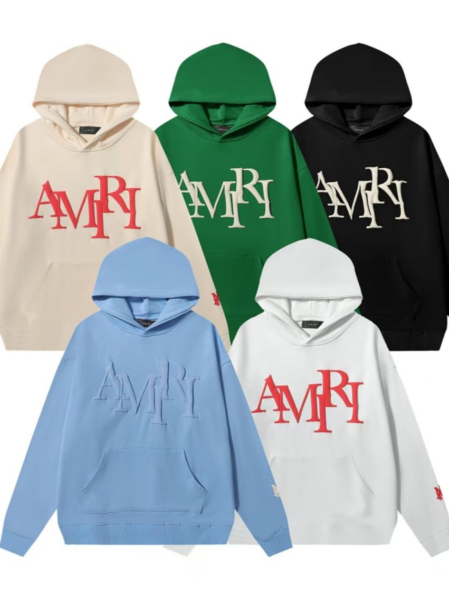 Amiri Foam Letter Logo Solid Color hoodie 5 colors