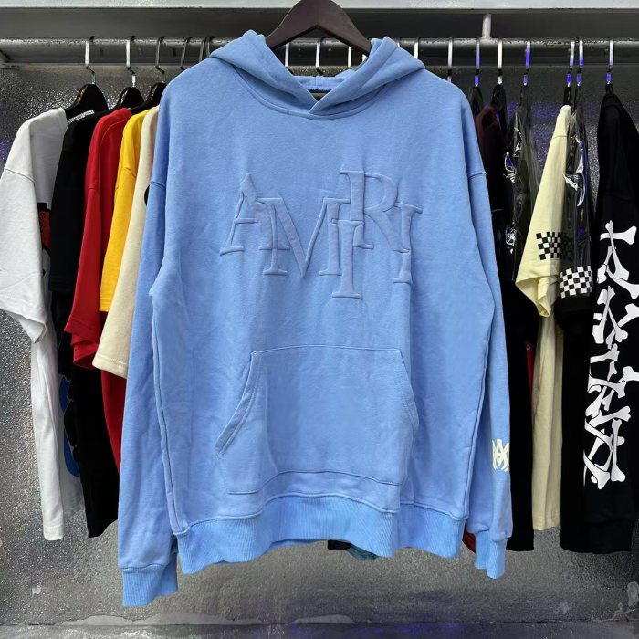 Amiri Foam Letter Logo Solid Color hoodie 5 colors
