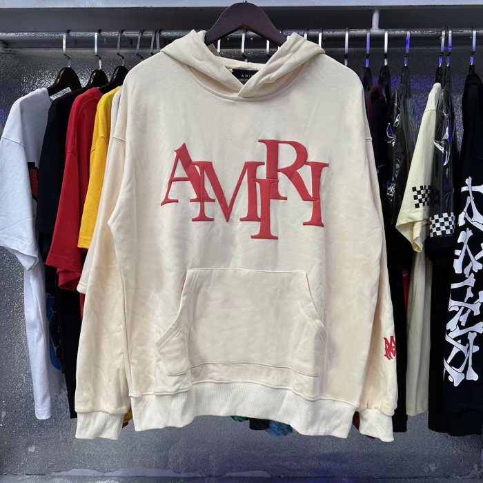 Amiri Foam Letter Logo Solid Color hoodie 5 colors